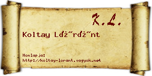 Koltay Lóránt névjegykártya