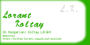 lorant koltay business card